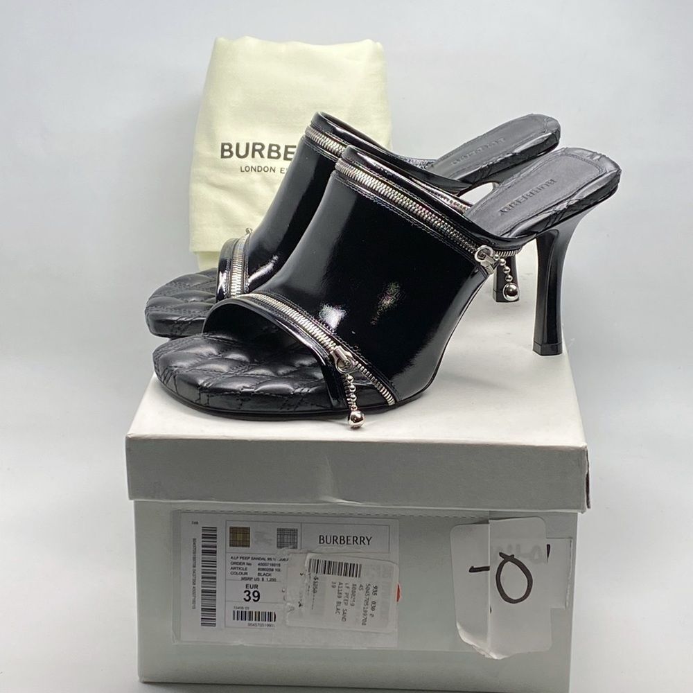 Burberry Peep High Heel Slide Sandals size 39 - Picture 10 of 12